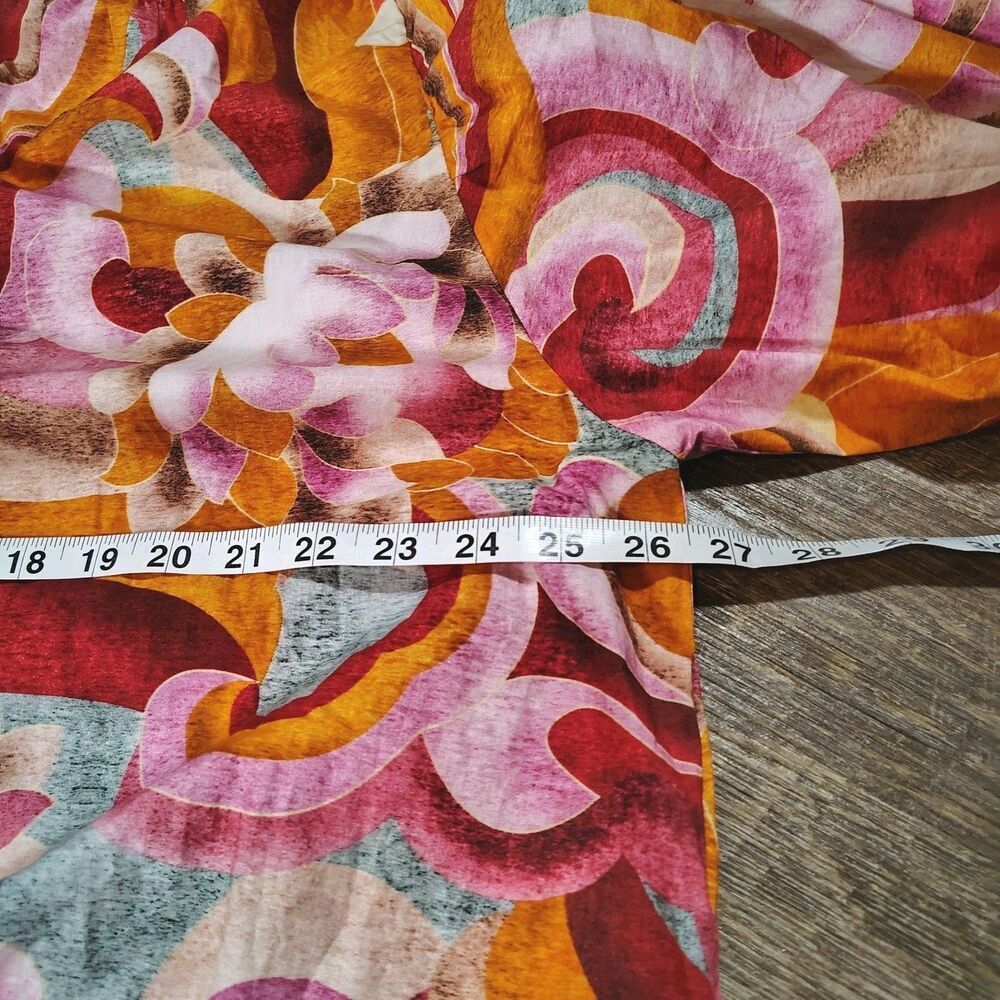 Chufy 100% Organic Cotton Floral Swirl Button Front Mini Dress Shirt Tunic Large - Picture 7 of 10